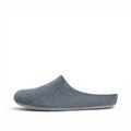 Baabuk grey Kanga slippers made from natural New Zealand wool with a simple slip-on design, side view.