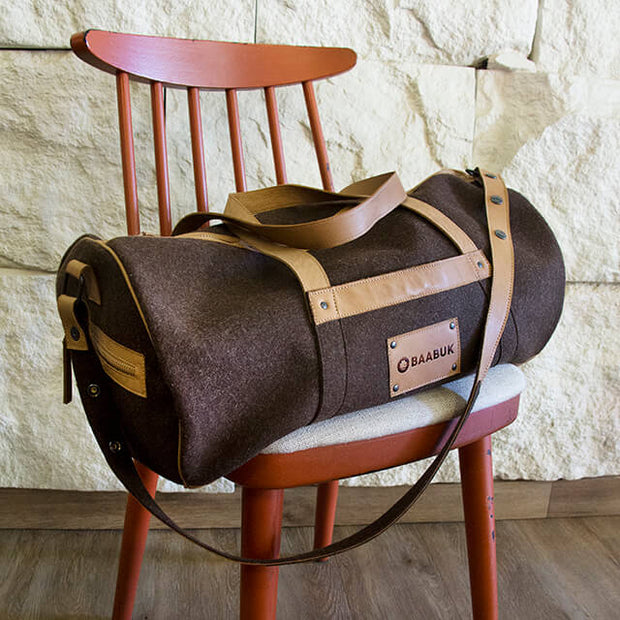 Weekender-Tasche aus Wolle - Brown