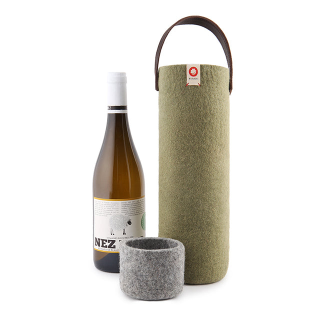 Wool Wine Cooler - Khaki Green