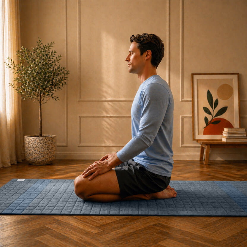 Wool Yoga Mat - Light Blue
