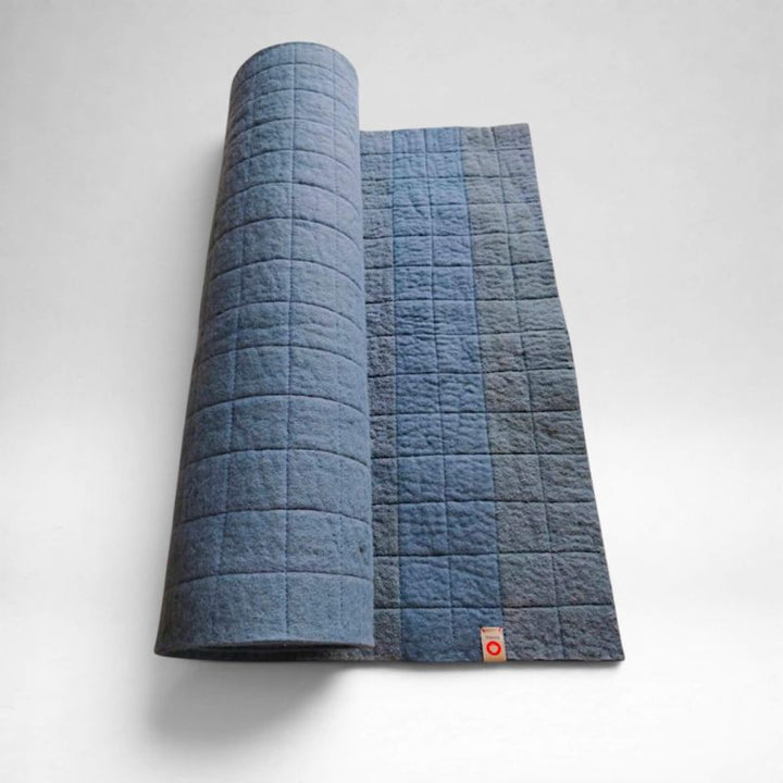 Wool Yoga Mat - Light Blue