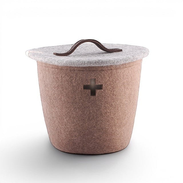 Wool Basket Small - Brown