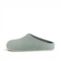 Baabuk Corkybuk light blue handfelted natural wool slipper with a flexible orthopedic cork sole, side view