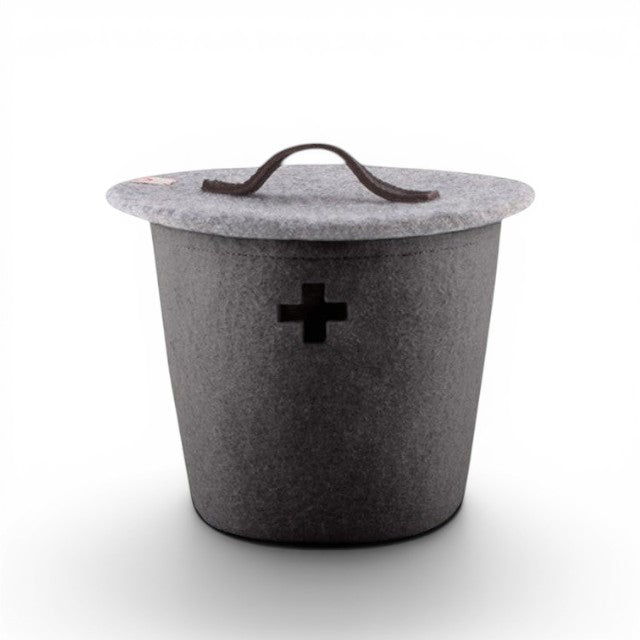 Wool Basket Small - Dark Grey