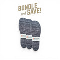 Baabuk grey felt slipper insoles in a 3-pack bundle, handcrafted for comfort and replaceable fit.