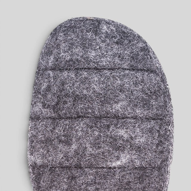 Baabuk grey handcrafted felt slipper insoles for added comfort, sold as a pair and trimmable for a precise fit.