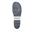 Baabuk grey felt slipper insoles with a branded paper band, handcrafted for extra comfort and adjustable fit.