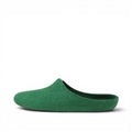 Baabuk Kanga lush green wool slipper, handmade in Nepal with natural New Zealand wool and a simple latex sole.