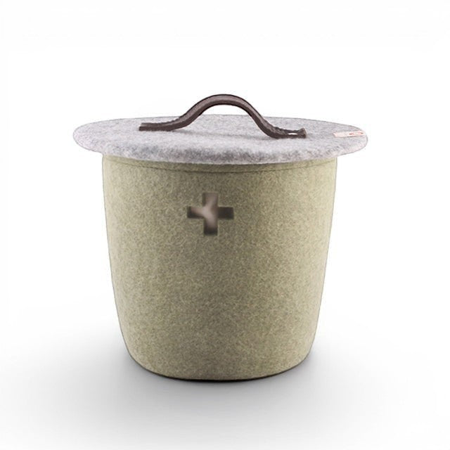 Wool Basket Small - Khaki
