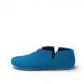 Baabuk Lisa azur blue wool slipper with natural crepe rubber sole and slip-on design