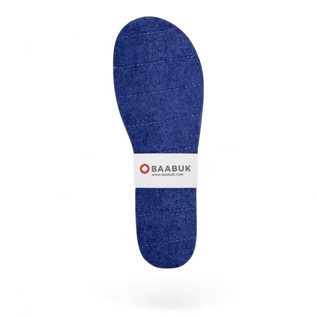 Baabuk navy blue handcrafted felt slipper insoles for replacement comfort