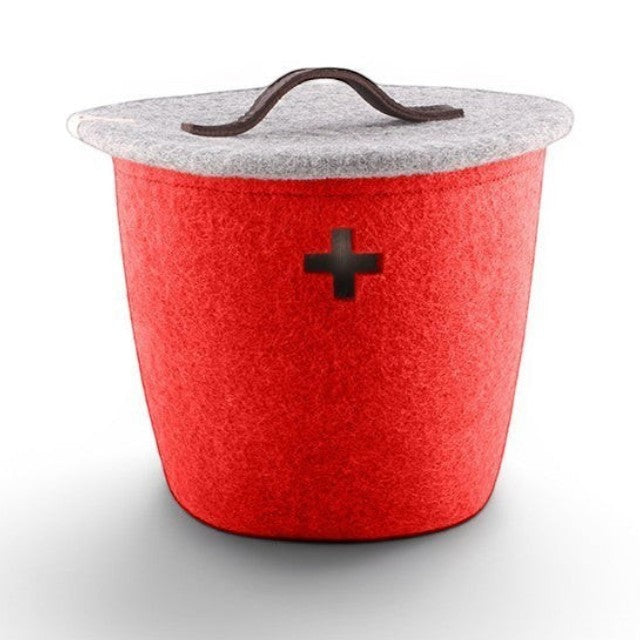 Wool Basket Large - Swiss Red