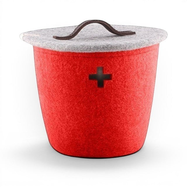 Wool Basket Large - Swiss Red