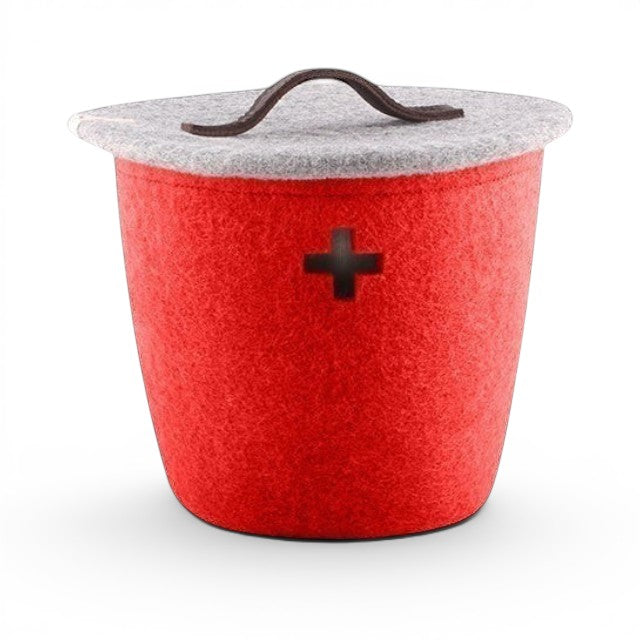 Wool Basket Large - Swiss Red