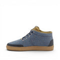 Baabuk Sky Wooler Blue Raisa sneaker in blue wool with a gum rubber sole and nubuck detailing.