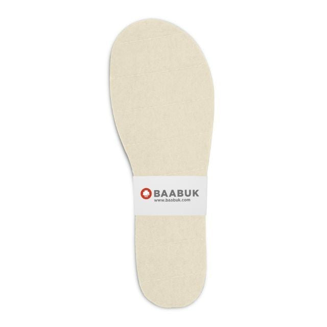 Baabuk handcrafted vanilla wool slipper insoles from Nepal, designed for comfort and trimmable for a custom fit.