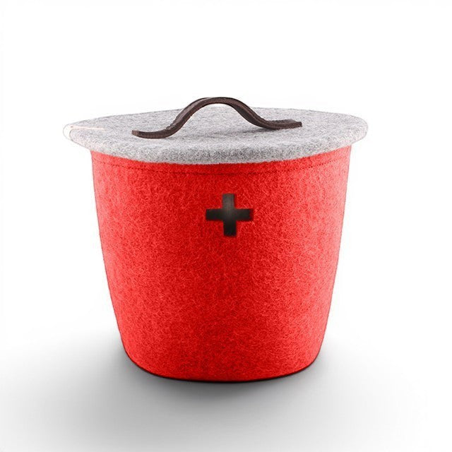 Wool Basket Large - Swiss Red