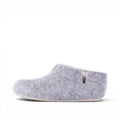 Baabuk Yves Kids light grey wool slippers with natural crepe rubber soles, handmade in Nepal.