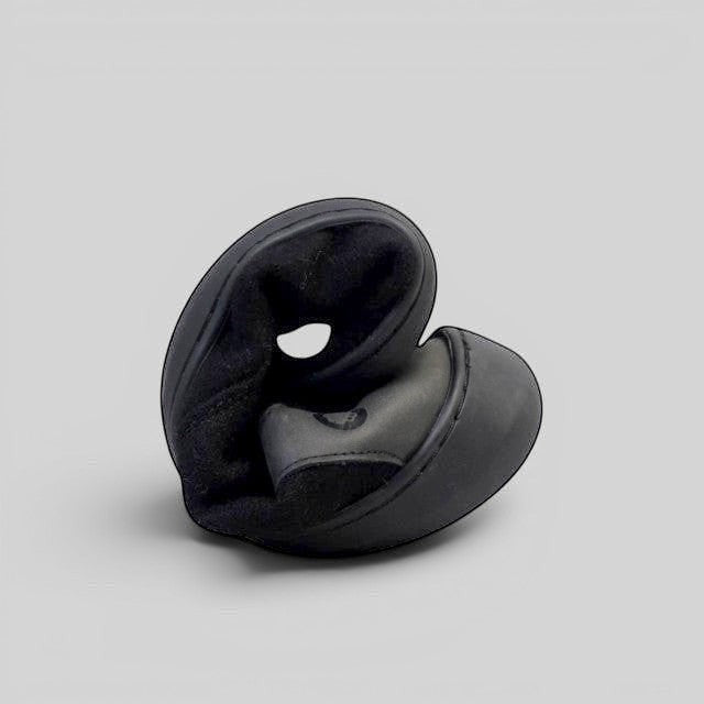 Baabuk Zero Wooler High black barefoot shoe folded to show flexible wool construction and durable rubber sole
