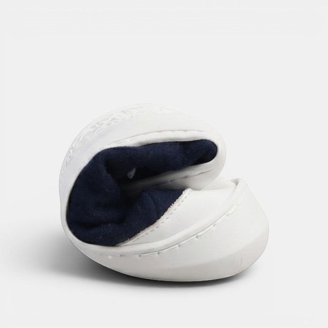 Baabuk Zero Wooler Low navy blue barefoot shoe made of wool and nubuck with a rubber sole.
