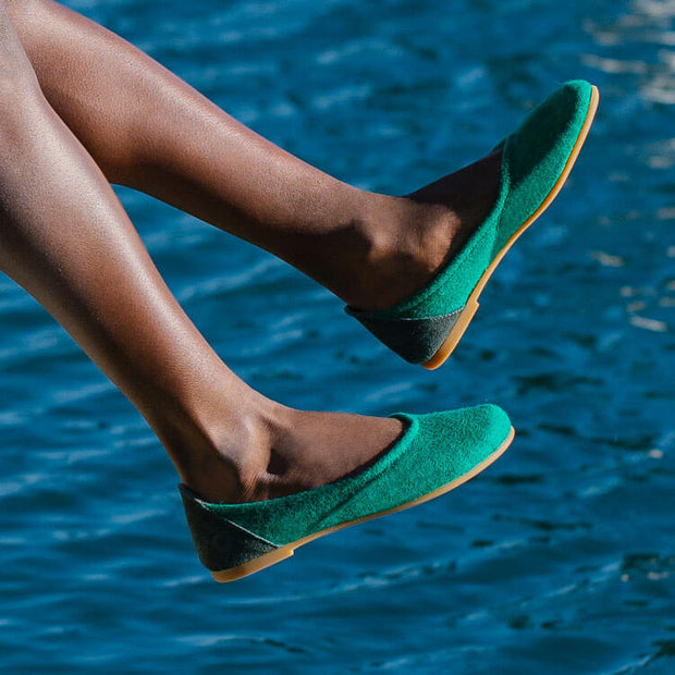 Ballerine en laine - Spruce Green