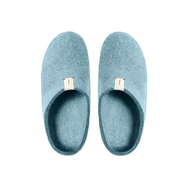 Women's wool slippers DUAL BLUE yellow by Wooppers